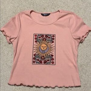 Shein Lettuce Edge Cropped Tee